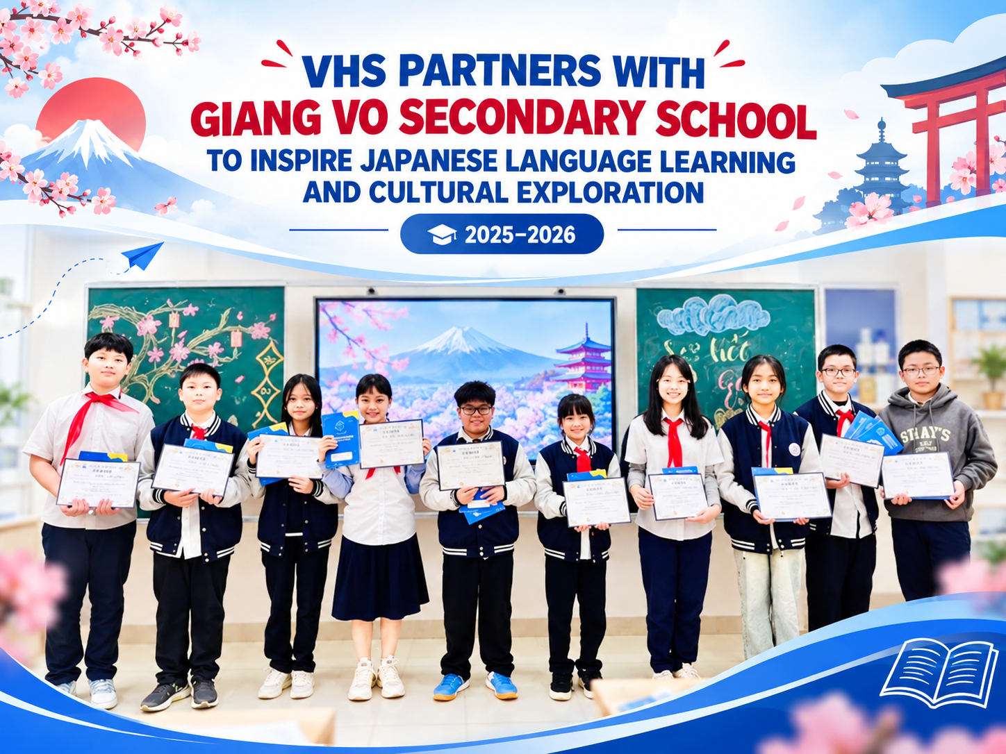 Ngoại ngữ VHS đồng hành với THCS Giảng Võ đào tạo tiếng Nhật THCS